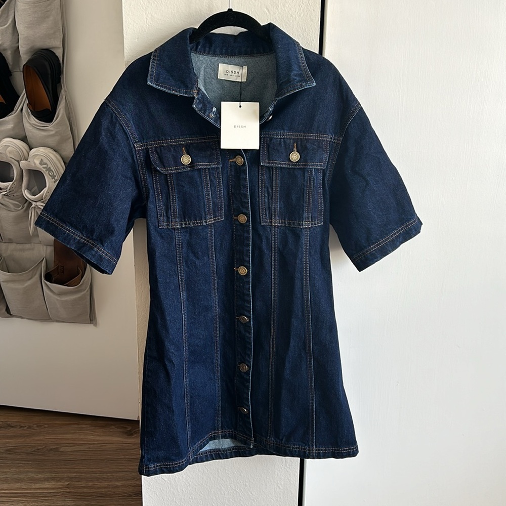 DISSH Dark Blue Denim Mini Dress - Picture 5 of 6